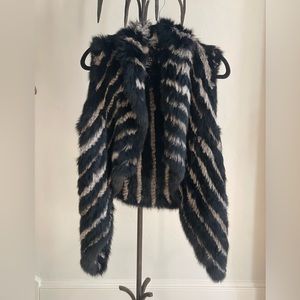 Gray and black rabbit fur vest in size small